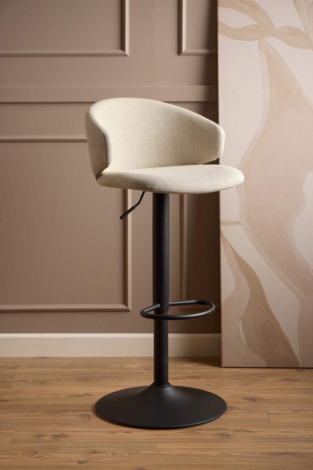 Barkruk Ella 8211 Stof Basel Beige 8211 Metaal Minimale Bestelling 2 Stuks