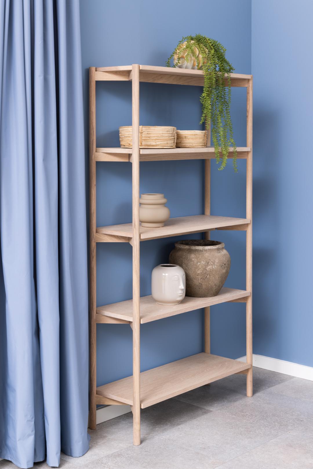 Boekenkast Braidwood 8211 Wit Geolied Eiken Hout