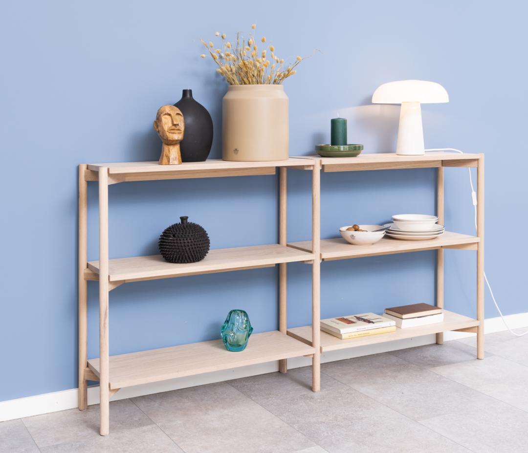 Boekenkast Braidwood 8211 Wit Gepigmenteerd Geolied Eiken