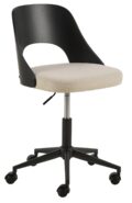 Bureaustoel Lucy - Stof Apia beige - Zwart eiken fineer - Verstelbaar