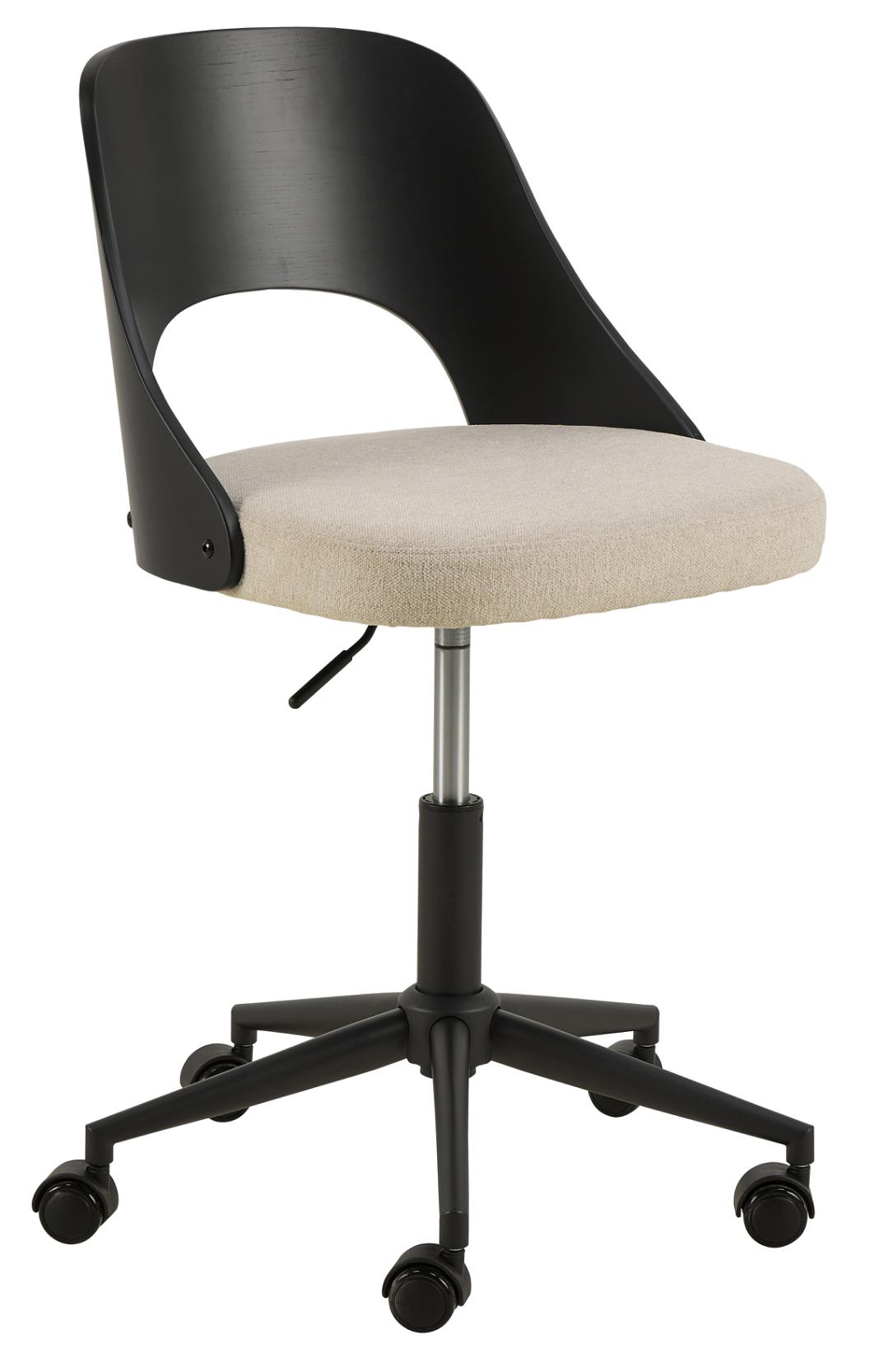 Bureaustoel Lucy 8211 Stof Apia Beige 8211 Zwart Eiken Fineer 8211 Verstelbaar Bureaustoel Lucy 8211 Stof Apia Beige 8211 Zwart Eiken Fineer 8211 Verstelbaar