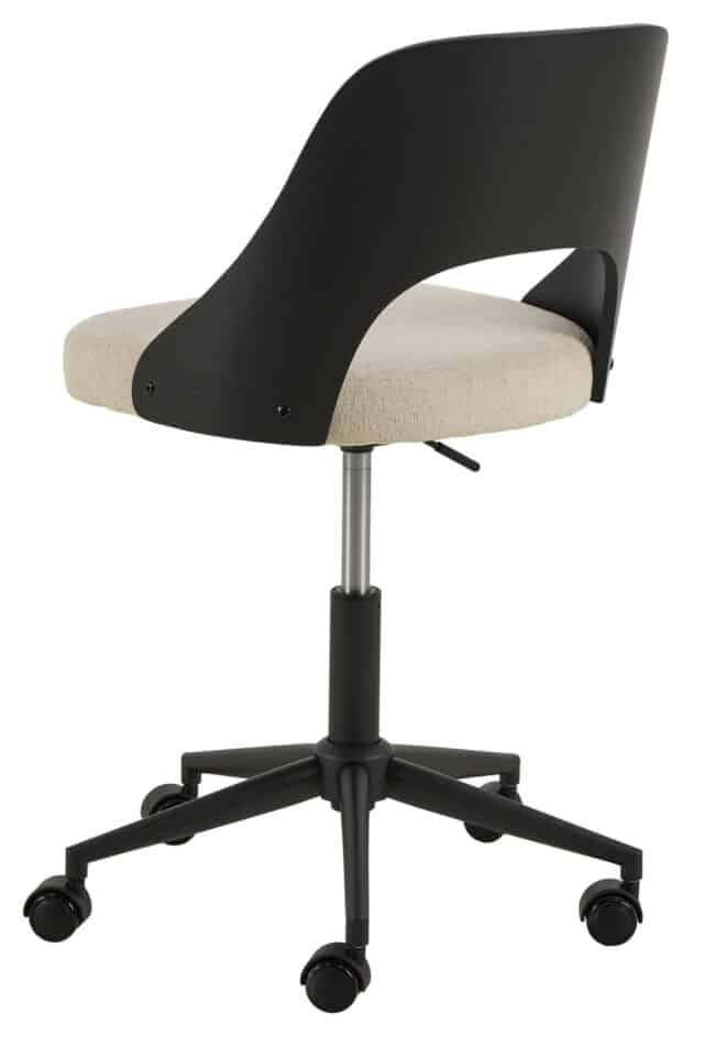 Bureaustoel Lucy 8211 Stof Apia Beige 8211 Zwart Eiken Fineer 8211 Verstelbaar