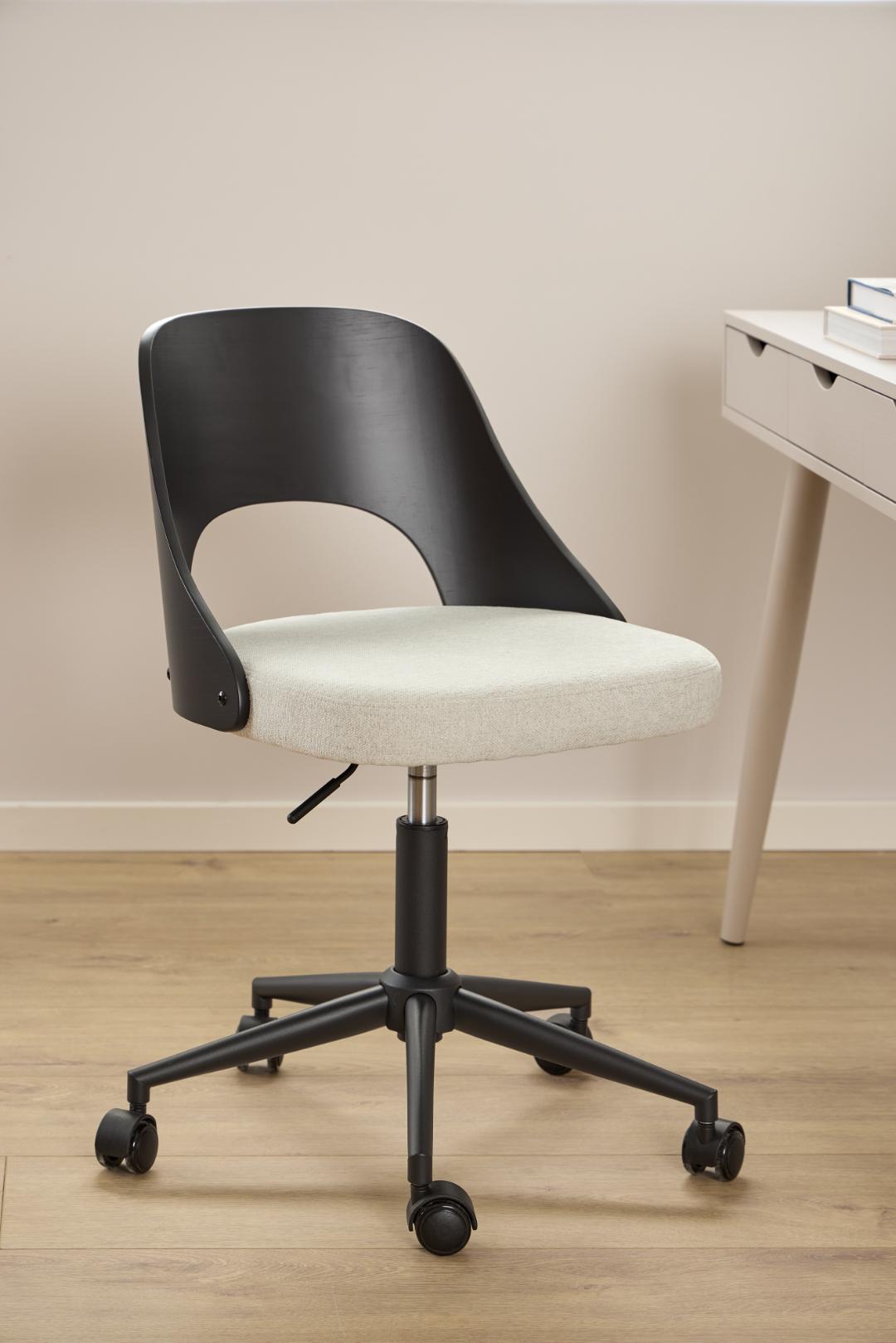 Bureaustoel Lucy 8211 Stof Apia Beige 8211 Zwart Eiken Fineer 8211 Verstelbaar Bureaustoel Lucy 8211 Stof Apia Beige 8211 Zwart Eiken Fineer 8211 Verstelbaar