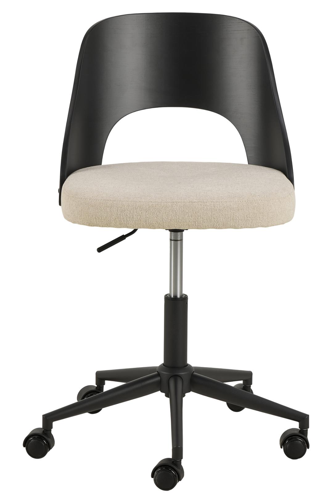 Bureaustoel Lucy 8211 Stof Apia Beige 8211 Zwart Eiken Fineer 8211 Verstelbaar Bureaustoel Lucy 8211 Stof Apia Beige 8211 Zwart Eiken Fineer 8211 Verstelbaar