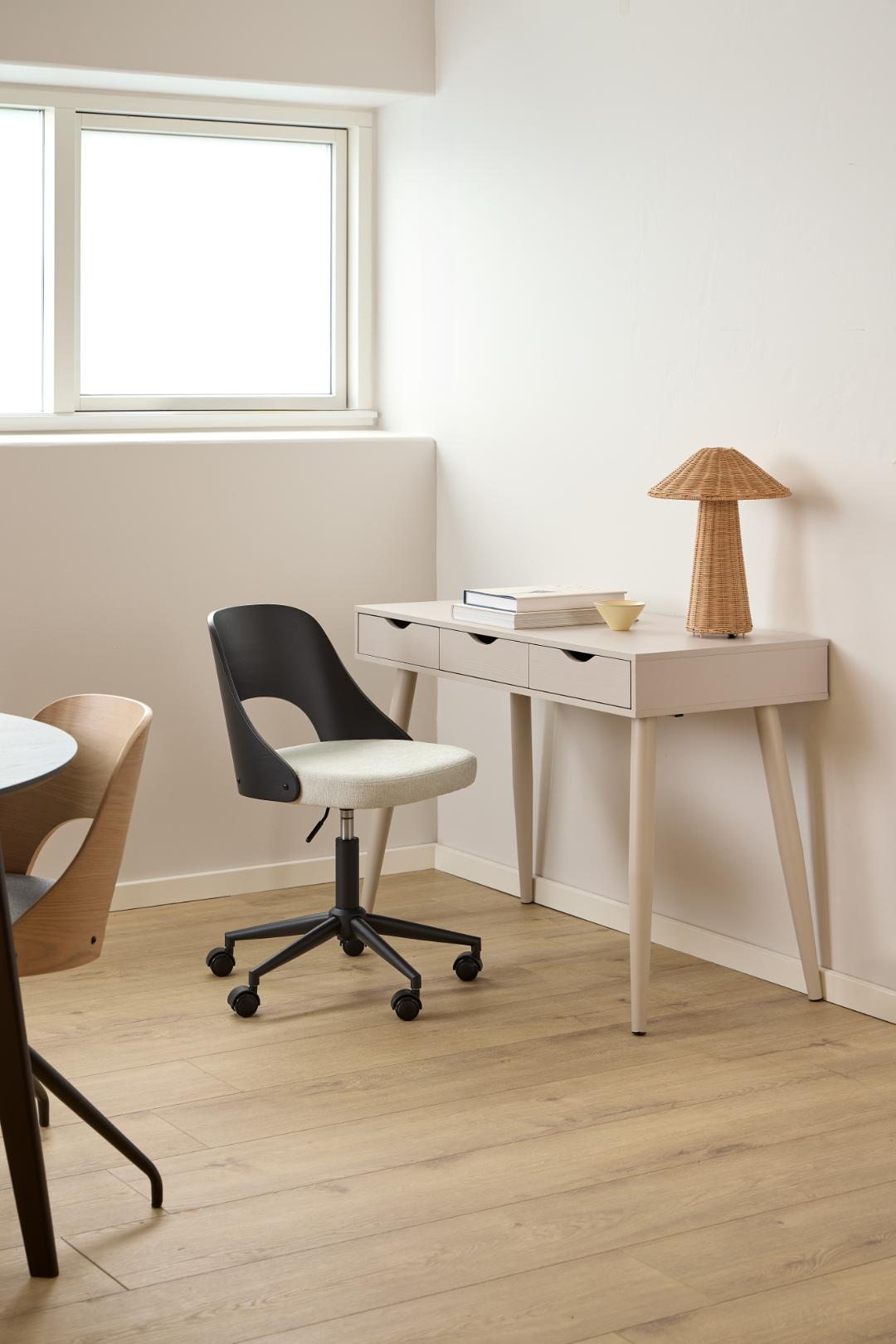 Bureaustoel Lucy 8211 Stof Apia Beige 8211 Zwart Eiken Fineer 8211 Verstelbaar Bureaustoel Lucy 8211 Stof Apia Beige 8211 Zwart Eiken Fineer 8211 Verstelbaar