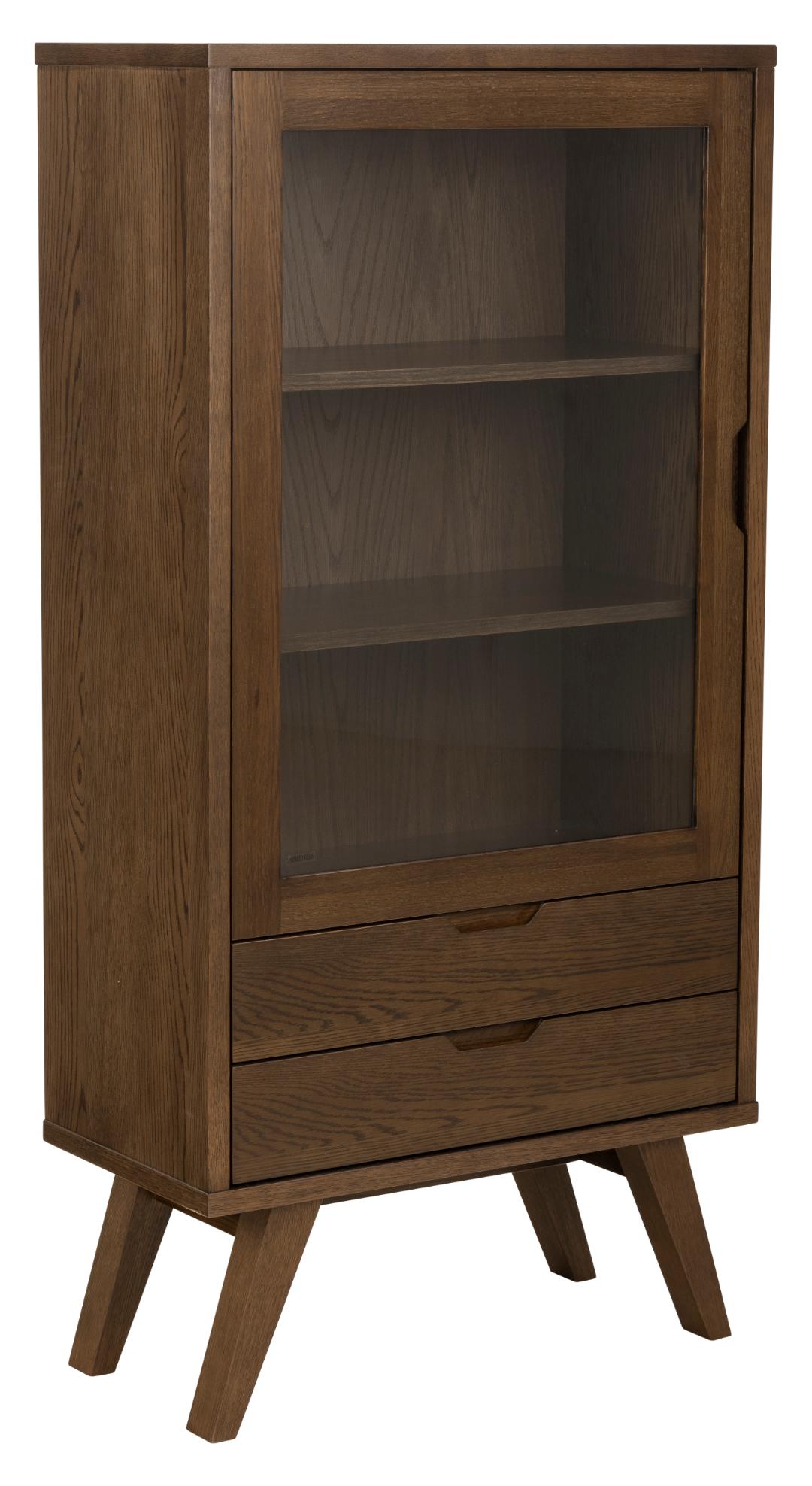 Vitrinekast A Lijn 8211 Gerookt Eiken Fineer 8211 Glas