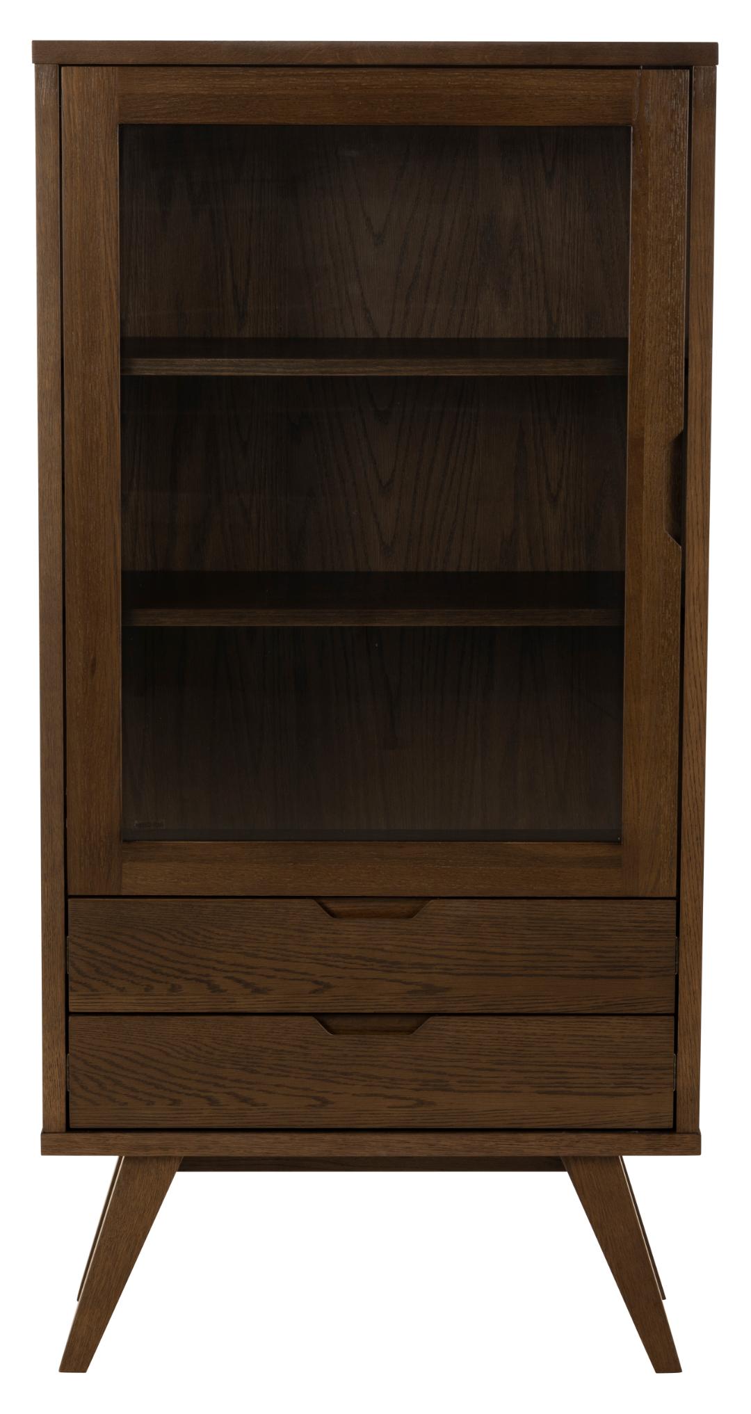 Vitrinekast A Lijn 8211 Gerookt Eiken Fineer 8211 Glas