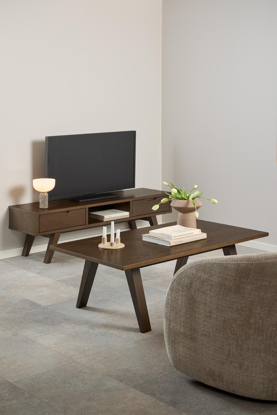 Tv Dressoir A Line 8211 Gerookt Eiken Fineer