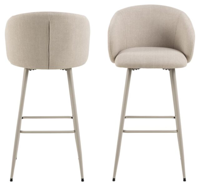 Barkruk Eleanor 8211 Stof Basel Beige 8211 Metaal