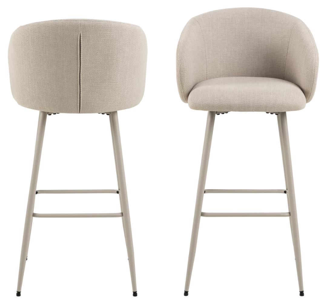 Barkruk Eleanor 8211 Stof Basel Beige 8211 Metaal
