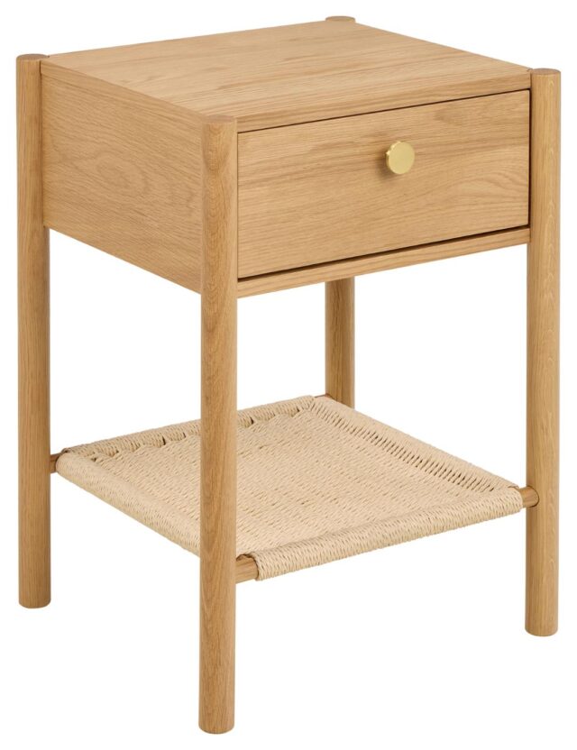 Nachtkastje Monfort 8211 Mat Eikenhout Melamine 8211 Vlechtwerk Nachtkastje Monfort 8211 Mat Eikenhout Melamine 8211 Vlechtwerk