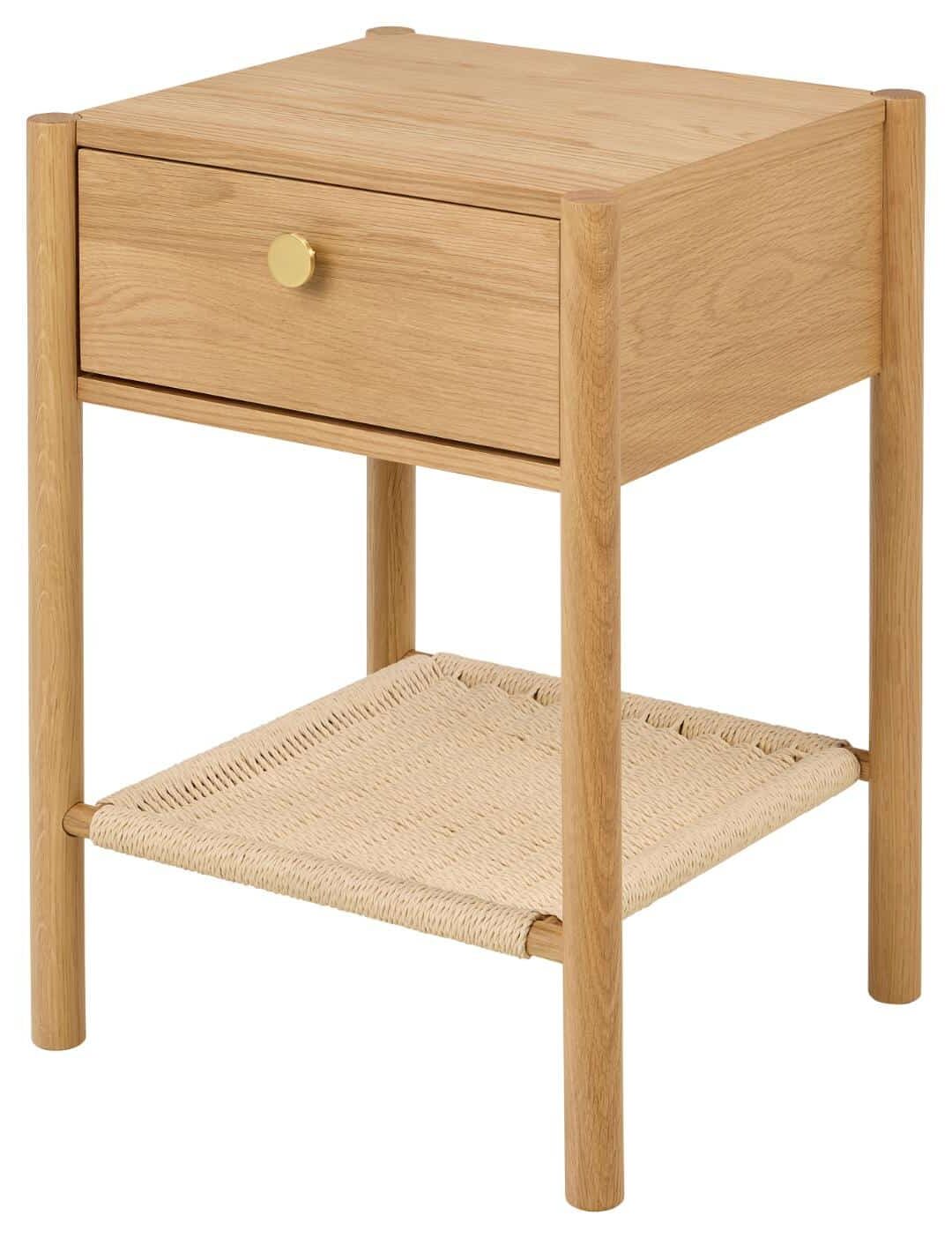 Nachtkastje Monfort 8211 Mat Eikenhout Melamine 8211 Vlechtwerk Nachtkastje Monfort 8211 Mat Eikenhout Melamine 8211 Vlechtwerk