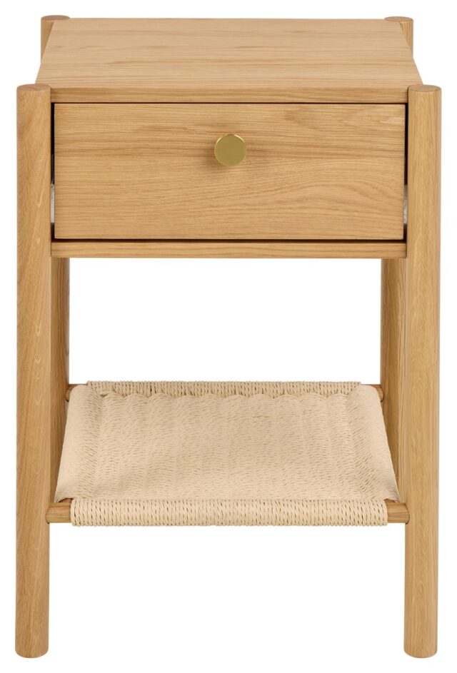 Nachtkastje Monfort 8211 Mat Eikenhout Melamine 8211 Vlechtwerk Nachtkastje Monfort 8211 Mat Eikenhout Melamine 8211 Vlechtwerk