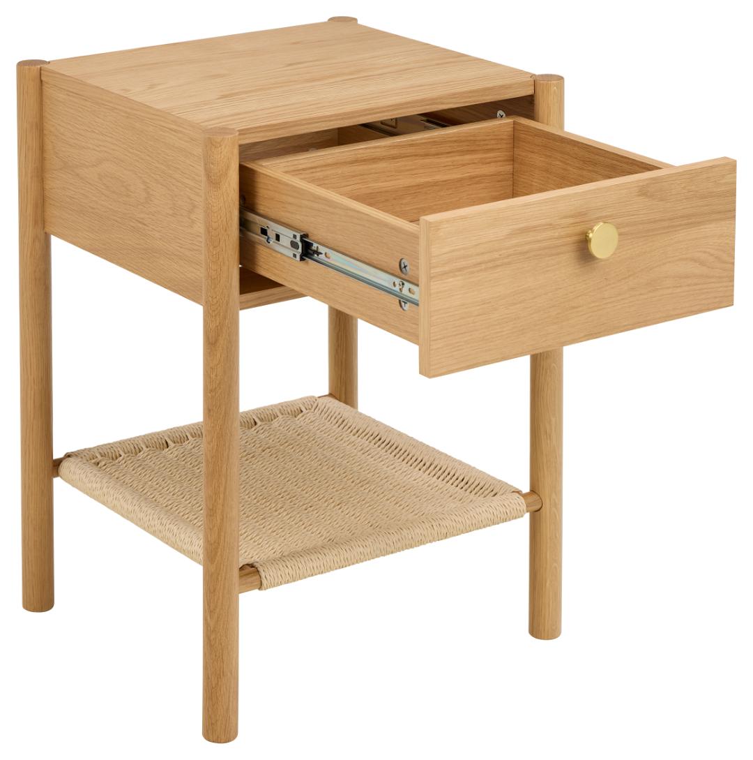 Nachtkastje Monfort 8211 Mat Eikenhout Melamine 8211 Vlechtwerk Nachtkastje Monfort 8211 Mat Eikenhout Melamine 8211 Vlechtwerk