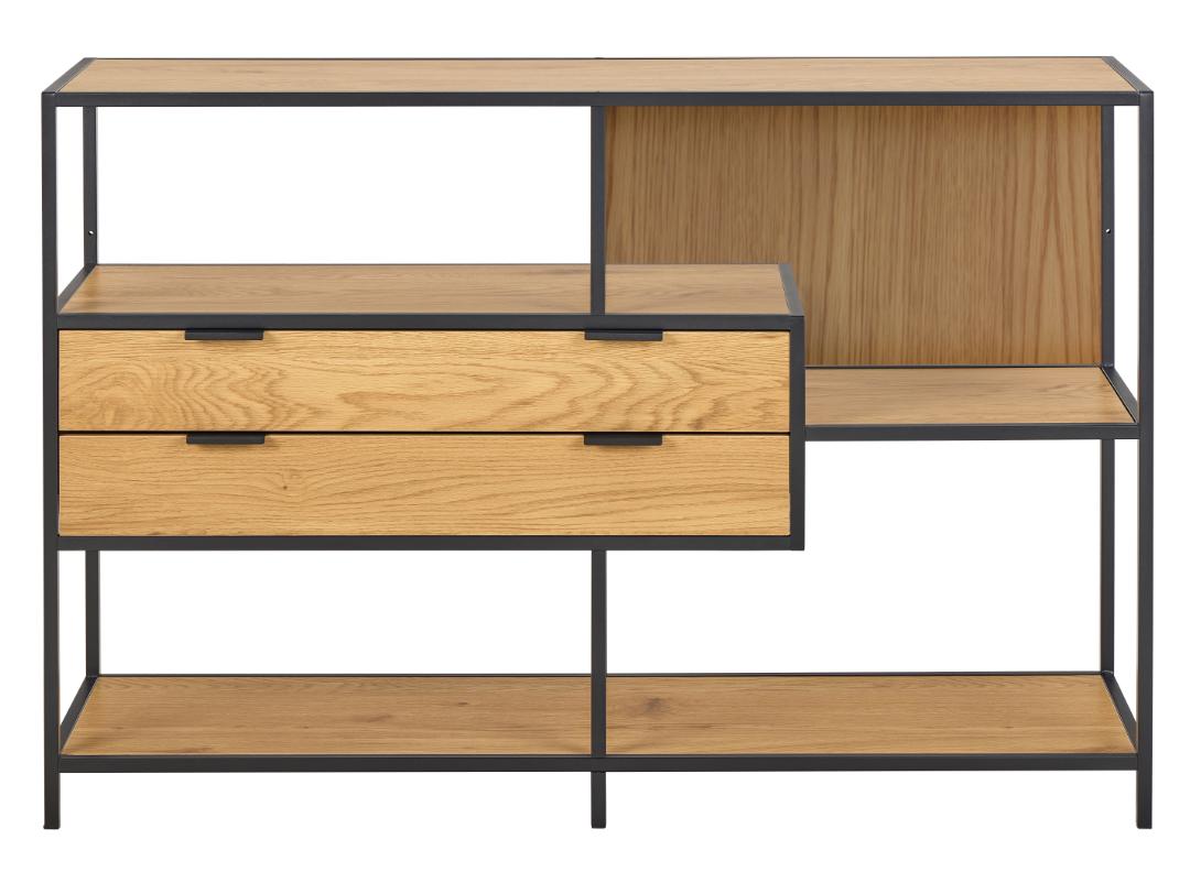 Boekenkast Seaford 8211 Eikenhout Fineer 8211 Metaal