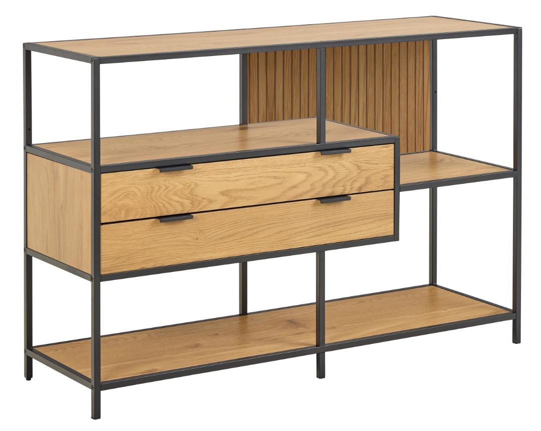 Boekenkast Seaford 8211 Eikenhout Fineer 8211 Metaal