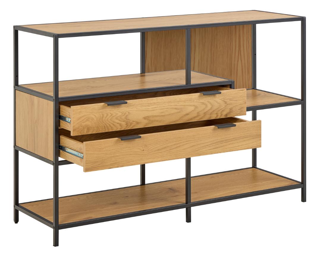 Boekenkast Seaford 8211 Eikenhout Fineer 8211 Metaal