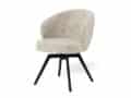 Eetkamerstoel Darlene - Stof Juto beige - Zwart metaal