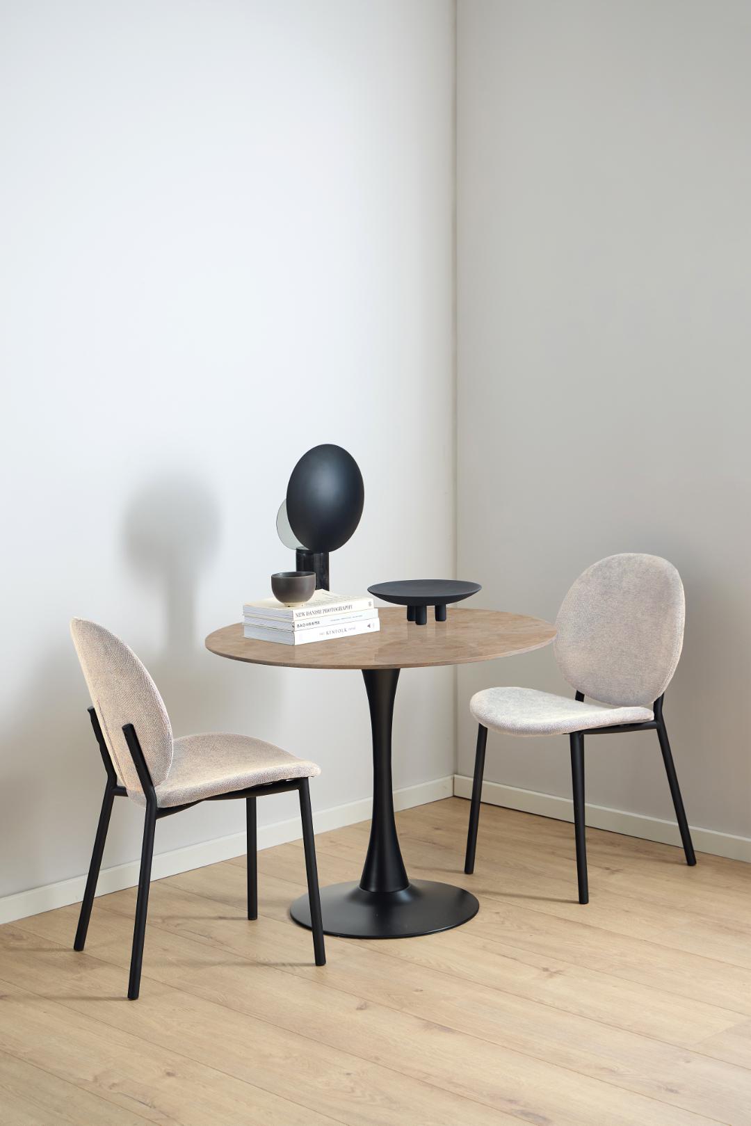 Eetkamerstoel Klif 8211 Stof Beige 8211 Metaal Bestelling Per 2 Stuks