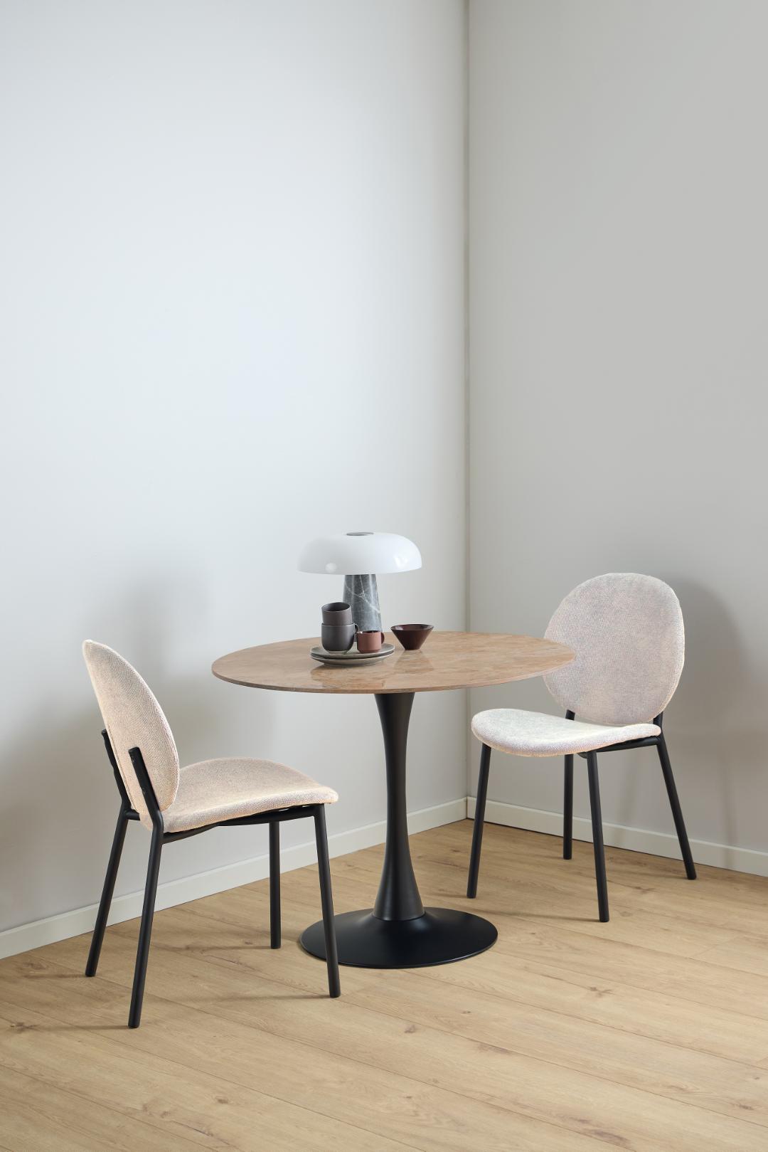 Eetkamerstoel Klif 8211 Stof Beige 8211 Metaal Bestelling Per 2 Stuks