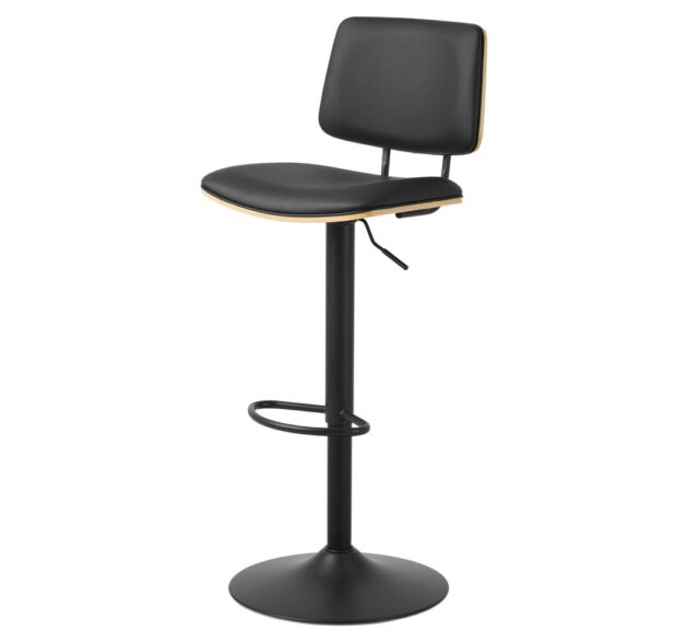 Barkruk Owen 8211 Pu Zwart Eiken Fineer 8211 Verstelbaar