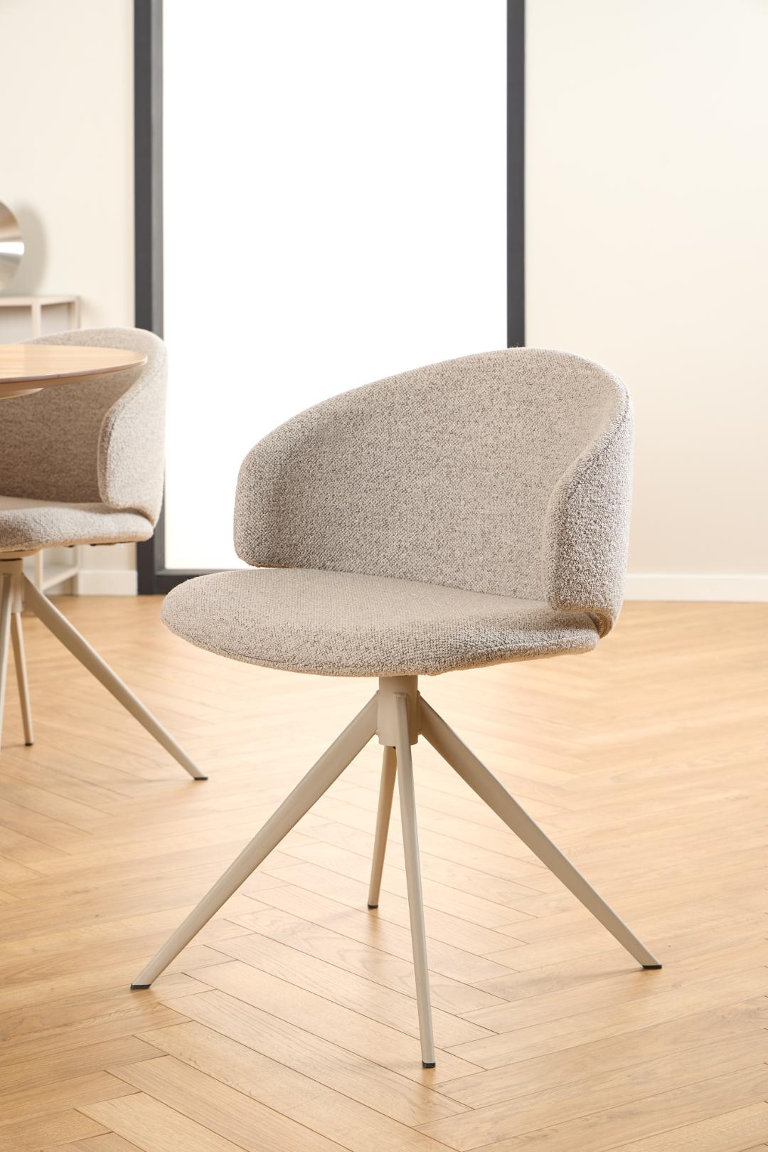 Eetkamerstoel Ella 8211 Stof Monza Beige 8211 Grijs Metaal Eetkamerstoel Ella 8211 Stof Monza Beige 8211 Grijs Metaal