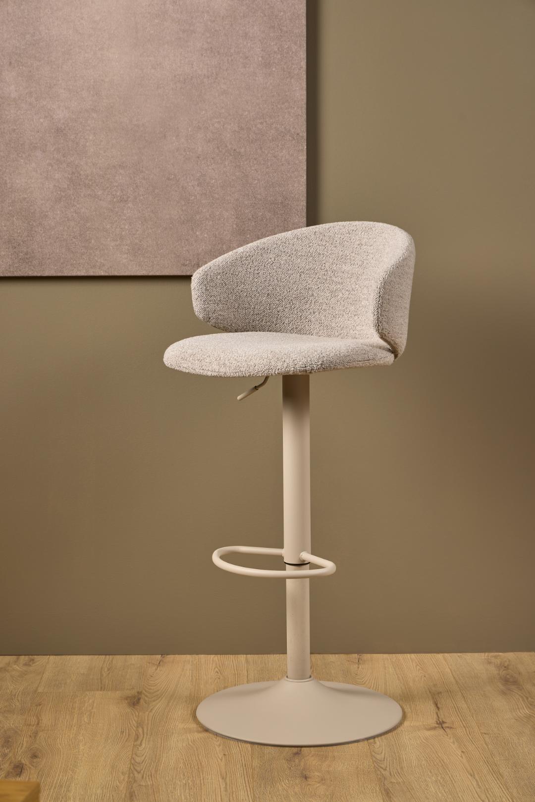 Barkruk Ella 8211 Stof Monza Beige 8211 Metaal