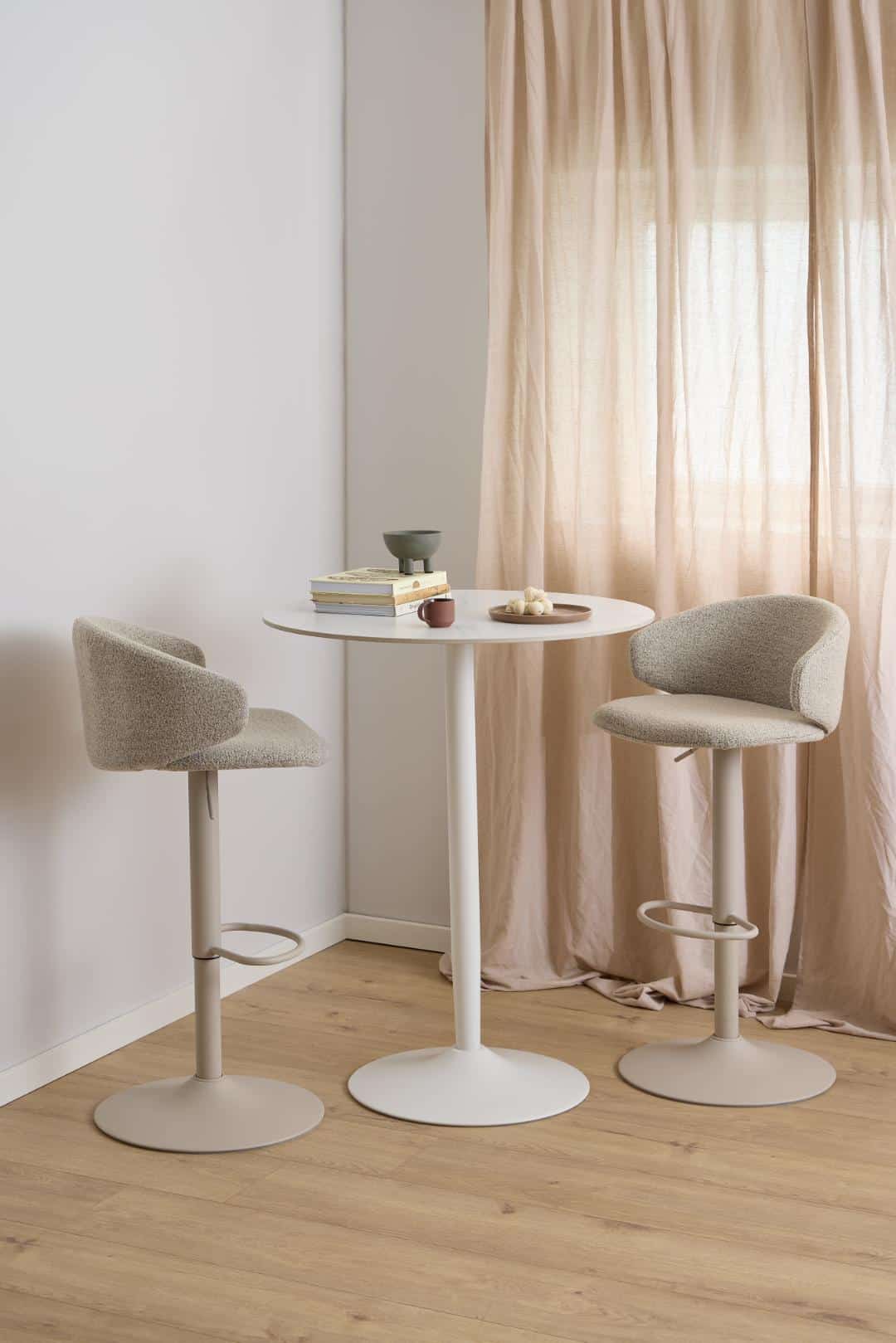 Barkruk Ella 8211 Stof Monza Beige 8211 Metaal