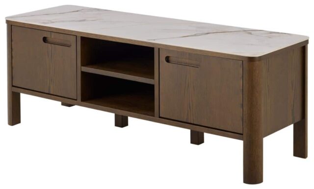 Tv Dressoir Southampton 8211 Keramiek Blad 8211 Gerookt Eiken Fineer