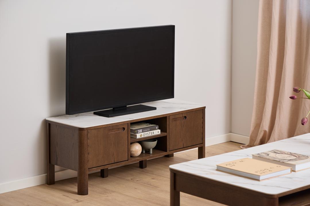 Tv Dressoir Southampton 8211 Keramiek Blad 8211 Gerookt Eiken Fineer