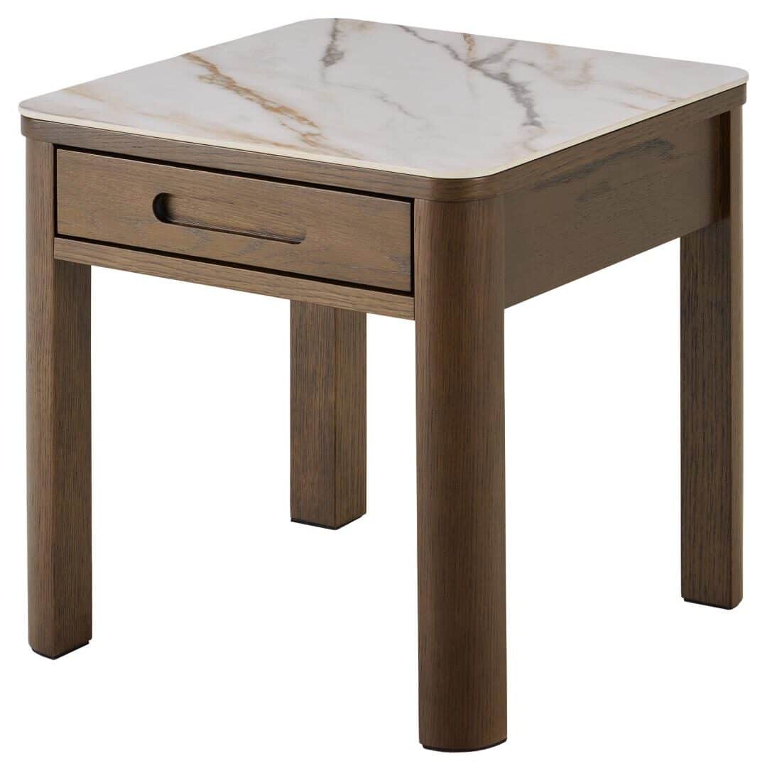 Bijzettafel Southampton 8211 Creme Keramisch Blad 8211 Eiken Fineer