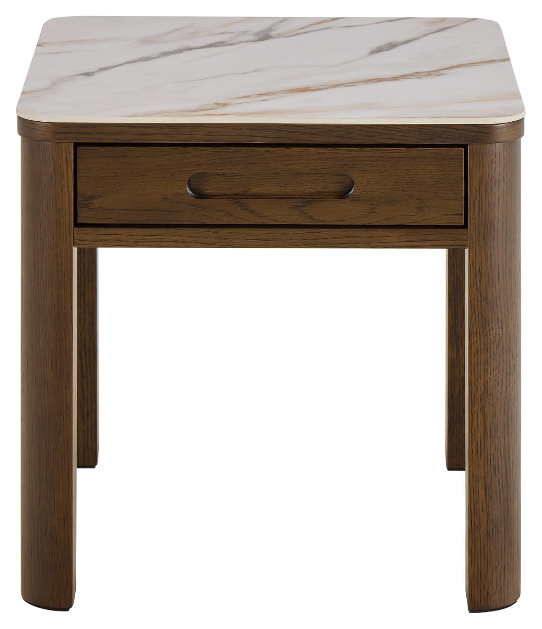 Bijzettafel Southampton 8211 Creme Keramisch Blad 8211 Eiken Fineer