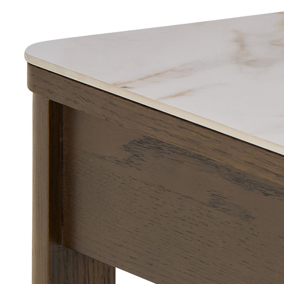 Bijzettafel Southampton 8211 Creme Keramisch Blad 8211 Eiken Fineer