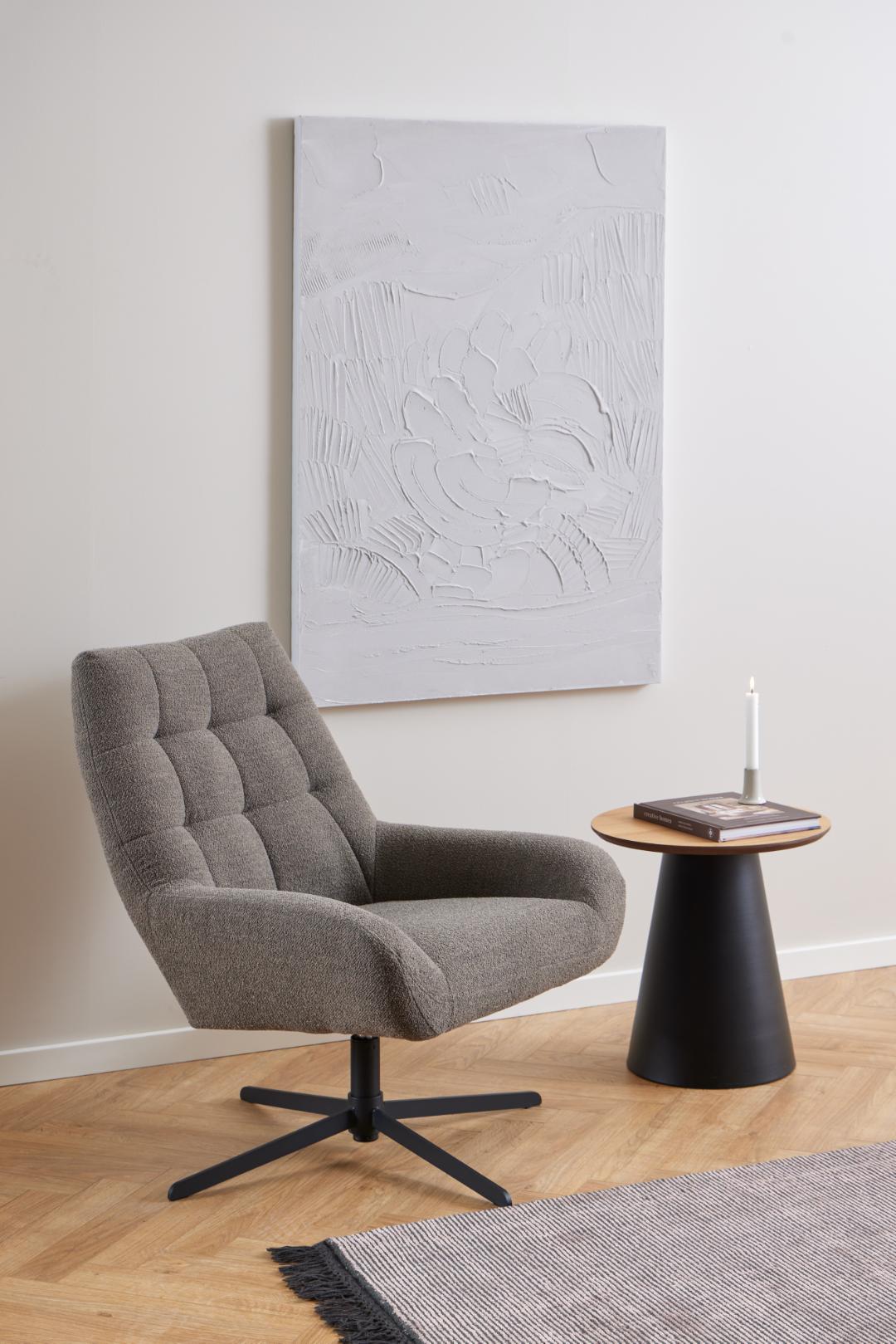 Fauteuil Paris 8211 Stof Monza Taupe 8211 Metaal Fauteuil Paris 8211 Stof Monza Taupe 8211 Metaal