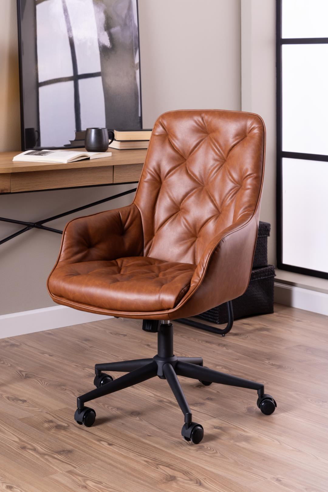 Bureaustoel Erik 8211 Pu Retro Brandy