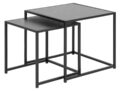 Bijzettafel Seaford - Zwart rubber melamine - Metaal - Set van 2