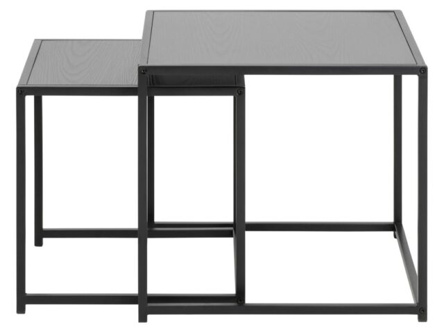 Bijzettafel Seaford 8211 Zwart Rubber Melamine 8211 Metaal 8211 Set Van 2