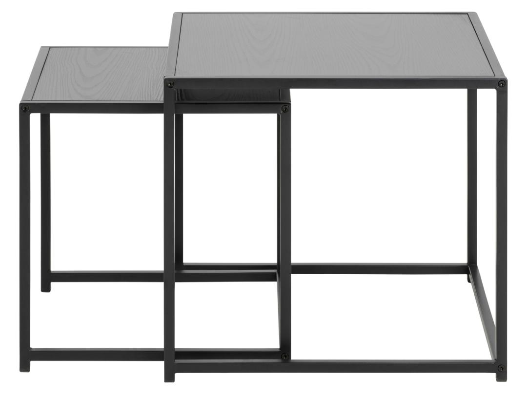 Bijzettafel Seaford 8211 Zwart Rubber Melamine 8211 Metaal 8211 Set Van 2