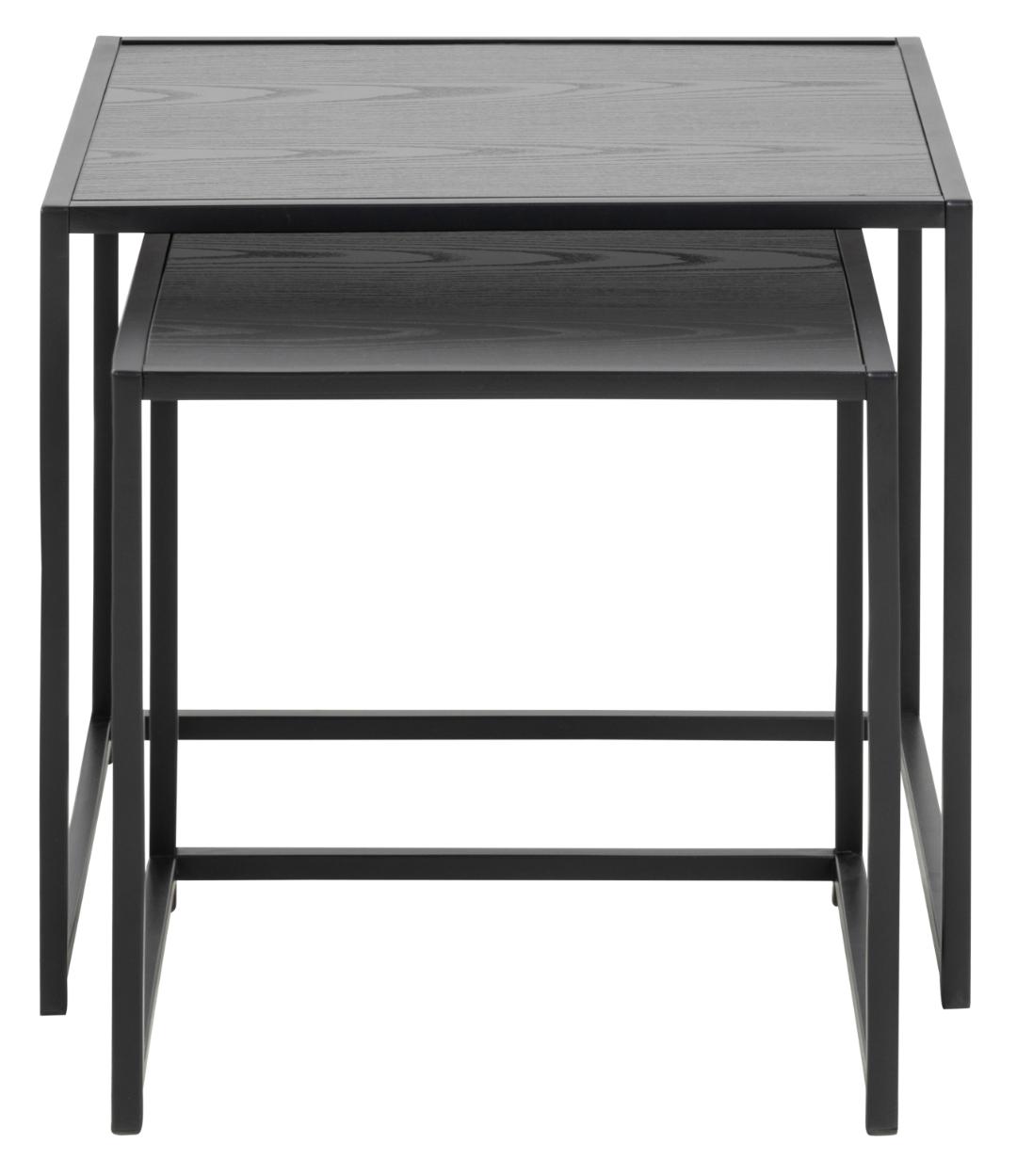 Bijzettafel Seaford 8211 Zwart Rubber Melamine 8211 Metaal 8211 Set Van 2