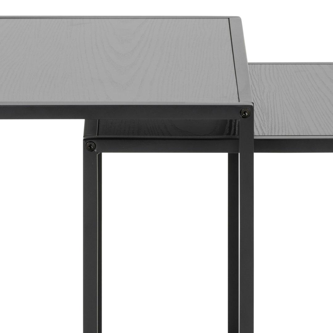 Bijzettafel Seaford 8211 Zwart Rubber Melamine 8211 Metaal 8211 Set Van 2