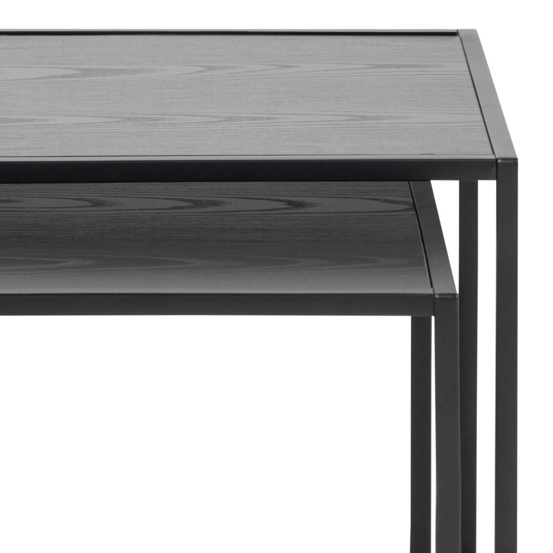 Bijzettafel Seaford 8211 Zwart Rubber Melamine 8211 Metaal 8211 Set Van 2