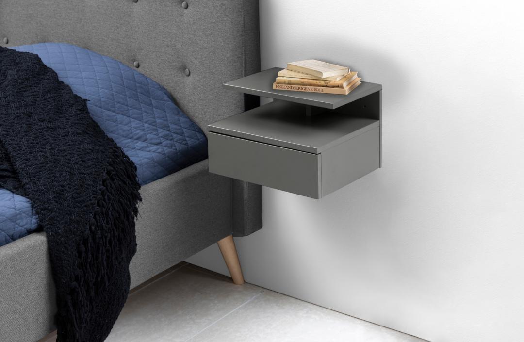 Nachtkastje Ashlan 8211 Grijs Mdf Nachtkastje Ashlan 8211 Grijs Mdf