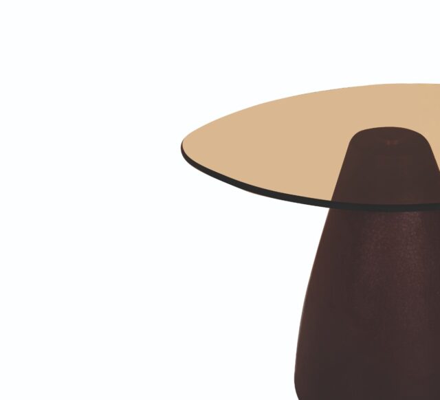 Salontafel Brix Mylon 8211 Rookglas 8211 Staal 8211 Bourgondi 50 Cm