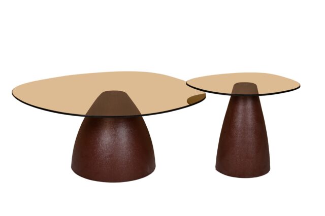 Salontafel Brix Mylon 8211 Staal 8211 Rookglas 8211 Bourgondi 86 Cm