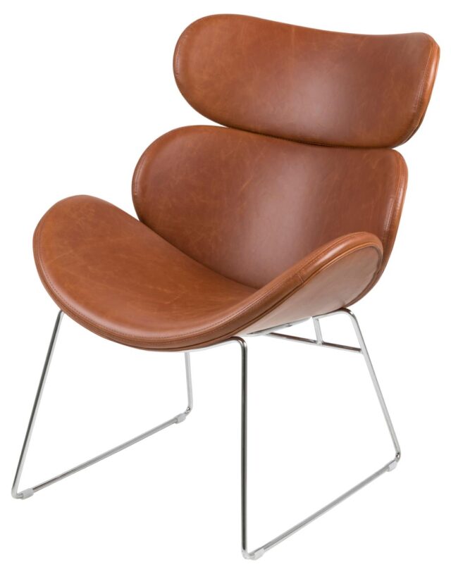 Loungestoel Cazar 8211 Pu Vintage Brandy 11 8211 Chroom Metaal Loungestoel Cazar 8211 Pu Vintage Brandy 11 8211 Chroom Metaal