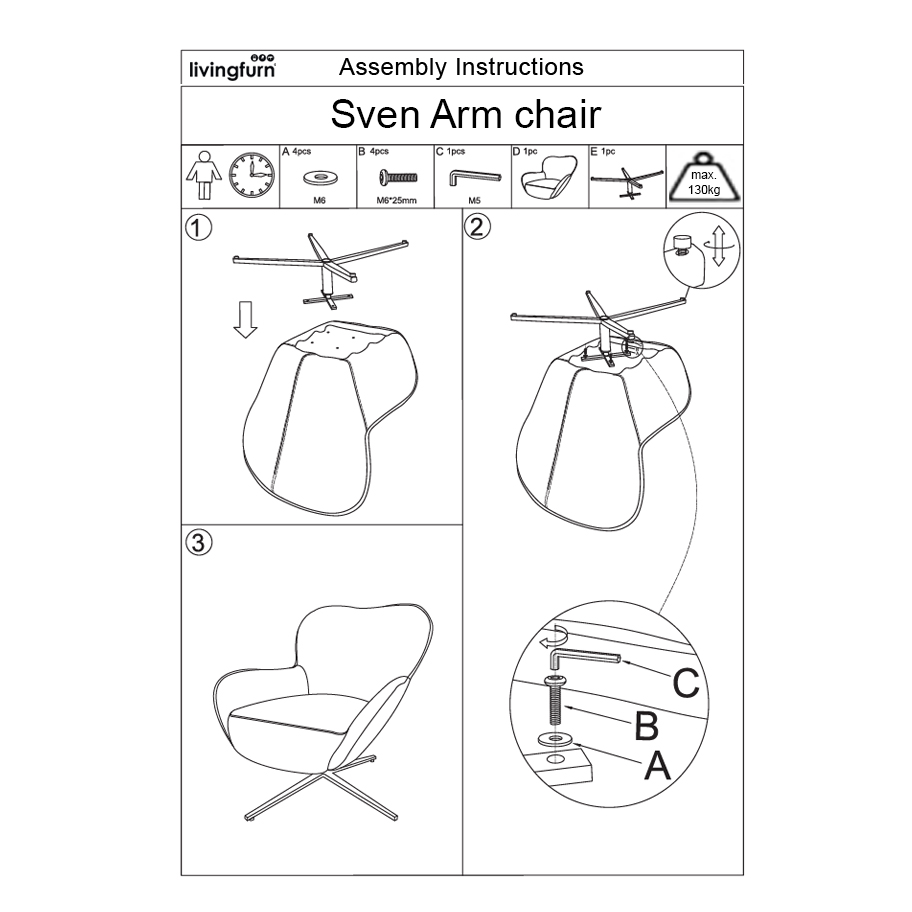 Bijzetfauteuil Sven 8211 Stof Bisque Oasis