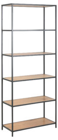 Boekenkast Seaford - Wild eiken ruw melamine - Metaal
