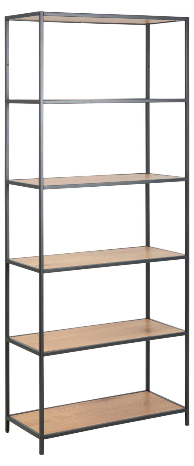 Boekenkast Seaford 8211 Wild Eiken Ruw Melamine 8211 Metaal