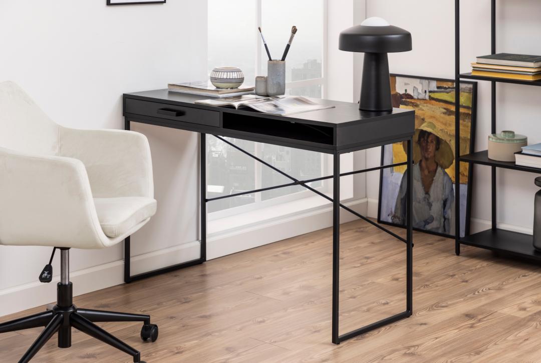 Bureau Seaford 8211 Zwart Essen Melamine 8211 Metaal