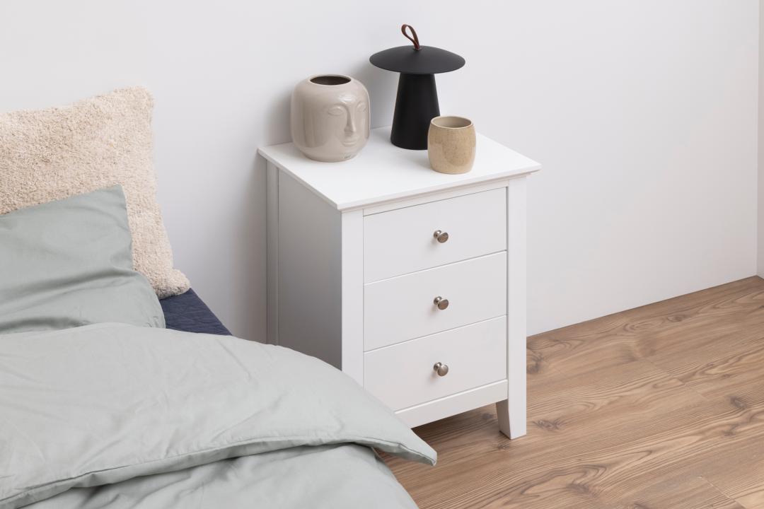 Nachtkastje Linnea 8211 Wit Mdf 8211 3 Laden